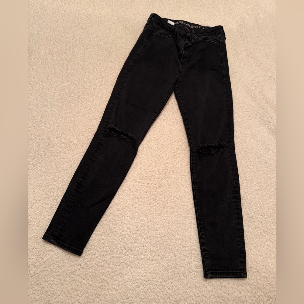 American Eagle Outfitters Distressed Black Skinny Jeans
